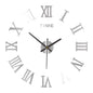 3D Acrylic Wall Clock with Roman Numerals - Mirror Surface DIY Self-Adhesive Clock
