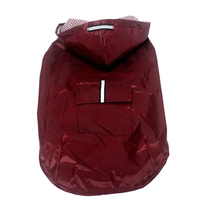 Dog raincoat, waterproof hoodie with reflective stripes, all sizes available