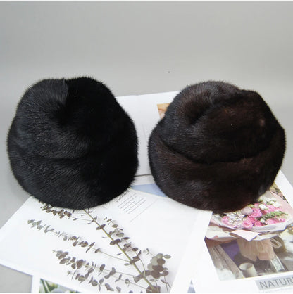 Genuine mink fur hat, luxury winter hat, unisex