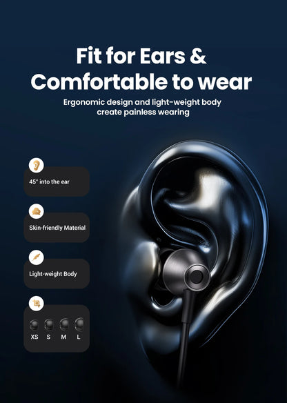 UGREEN USB-C Headphones with Microphone - HiFi Stereo In-Ear Headphones with 3.5mm Jack