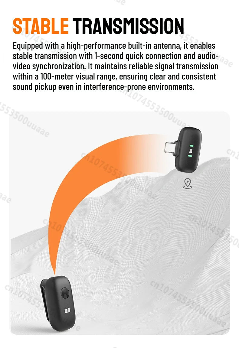 Monster N10 PRO Wireless Lavalier Microphone, 1 Receiver + 2 Transmitters