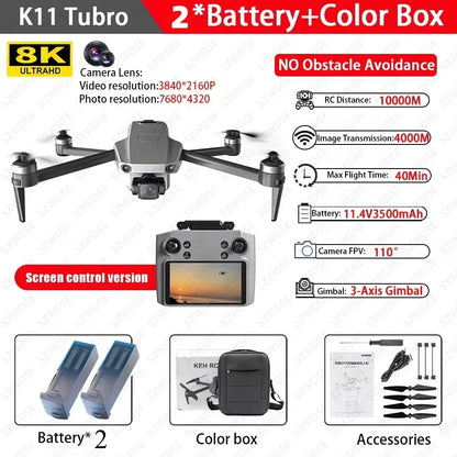 Cole Professional K11 Turbo Drone - 8K HD Kaksoiskamera, Älykäs Esteiden Tunnistus & Airdrop