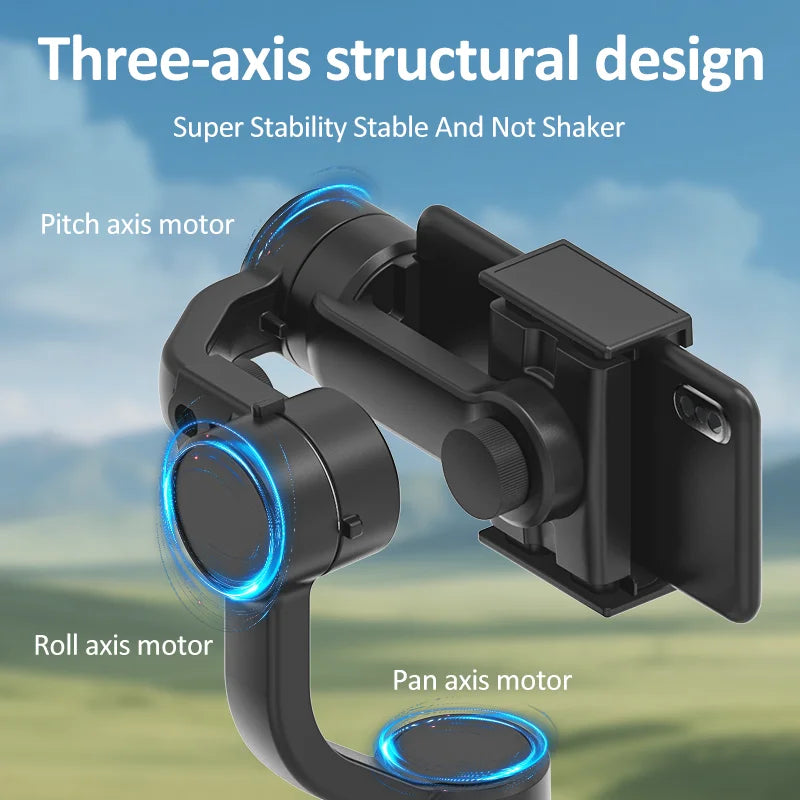 F8 3-akselinen Gimbal-puhelinpidike - Tärinänvaimennus Videokuvaukseen iPhone & Android