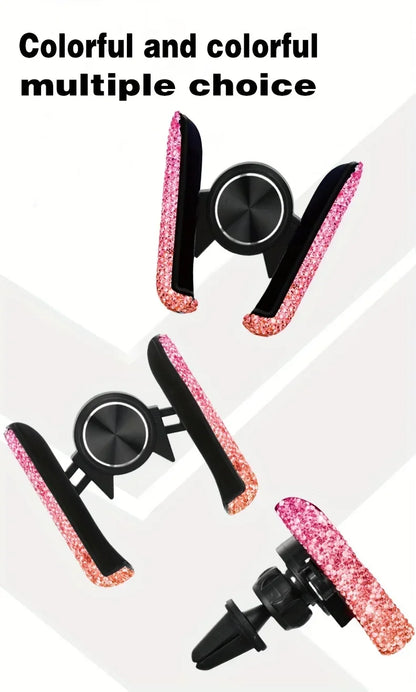 Timanttikoristeinen Auton Puhelinpidike - Ilmanvaihtoaukon Kiinnike Kristallilla