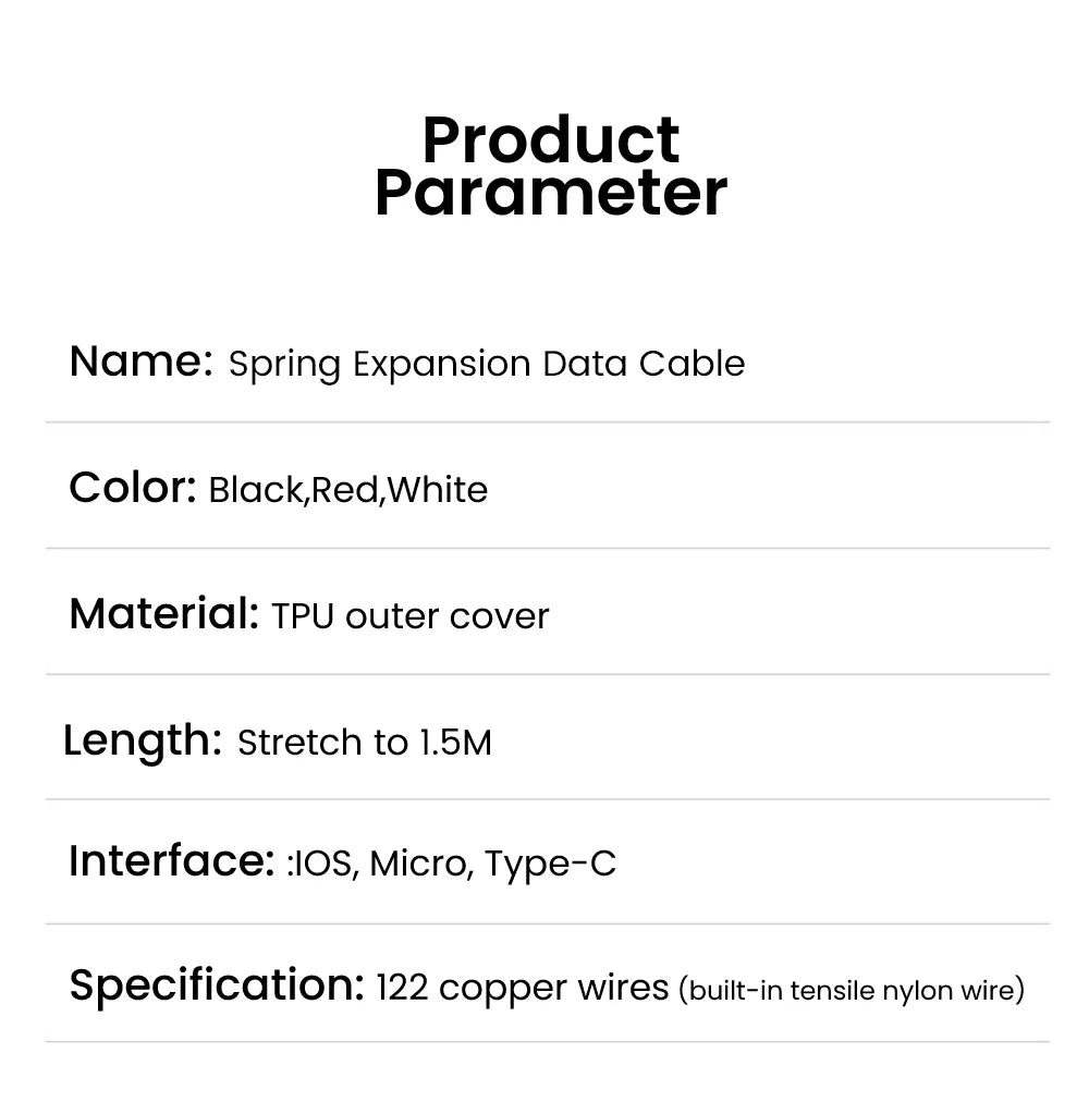 66W USB-C Kaapeli Sisäänvedettävä - 5A Pikalataus Type-C Jousimekanismilla