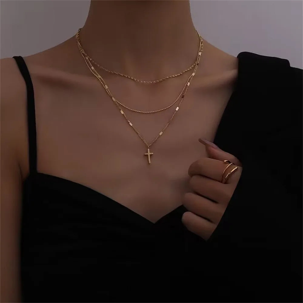 Vintage gold punk necklace for women, available in different variations
