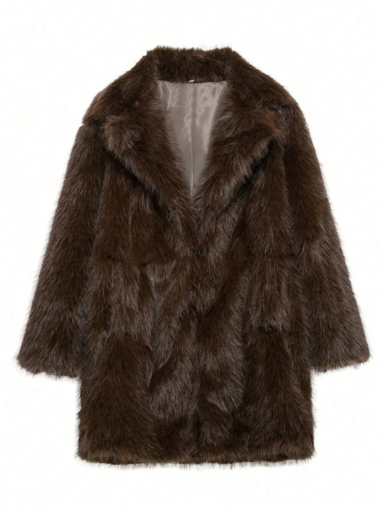 Indefeir French faux fur coat for women