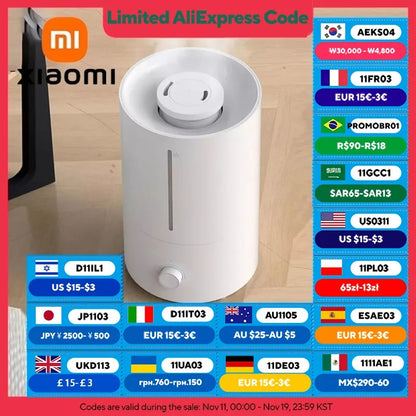 Xiaomi Mijia Ilmankostutin 2 - 4L Säiliö, 30h Käyttöaika, Hopea-ioniantibakteerinen, Suuriin Huoneisiin