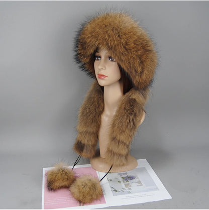 Women's genuine fox fur hat, different shades