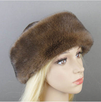 Women's luxury mink fur hat, available in different variations