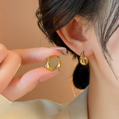 925 Hopea rengas korvakorut, trendikäs chunky-tyyli