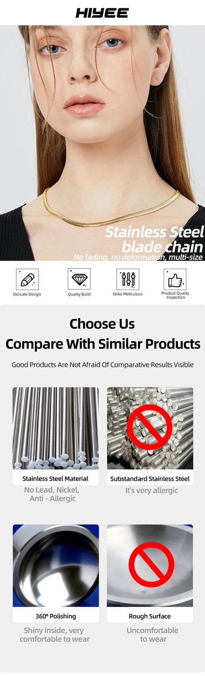 HIYEE Snake chain necklace, unisex design, available in different variations