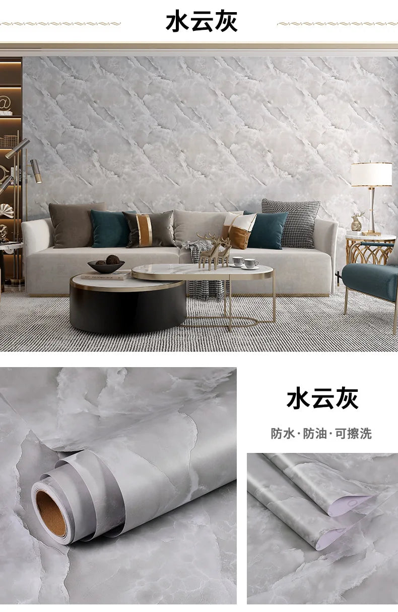 Marble patterned self-adhesive wallpaper, available in many different variations