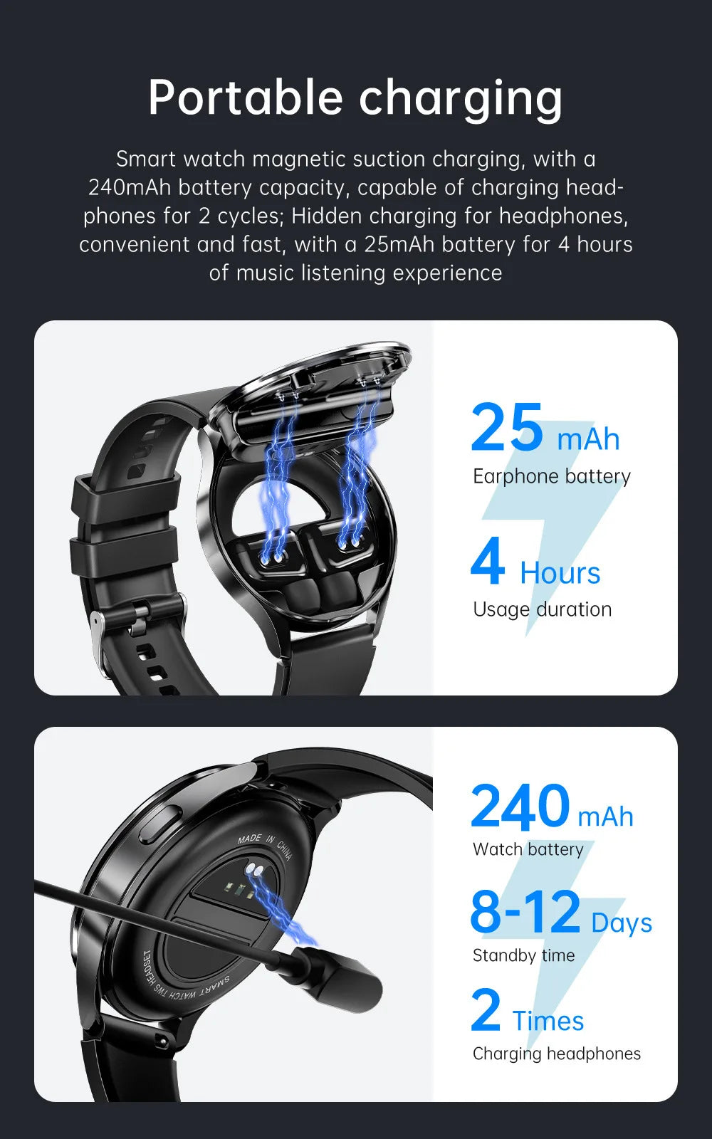 X10 2-in-1 Smartwatch and Headphones in One, Popular Model