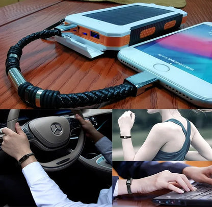 Fashionable leather charging bracelet, USB charging cable in one