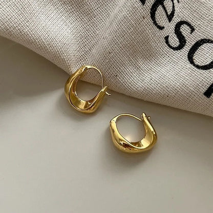 925 Hopea rengas korvakorut, trendikäs chunky-tyyli