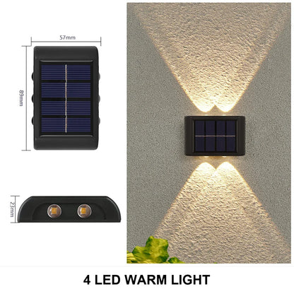 Solar-powered LED outdoor light, for the yard and garden, available in different variations