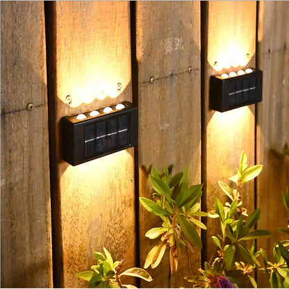 Solar-powered LED outdoor light, for the yard and garden, available in different variations