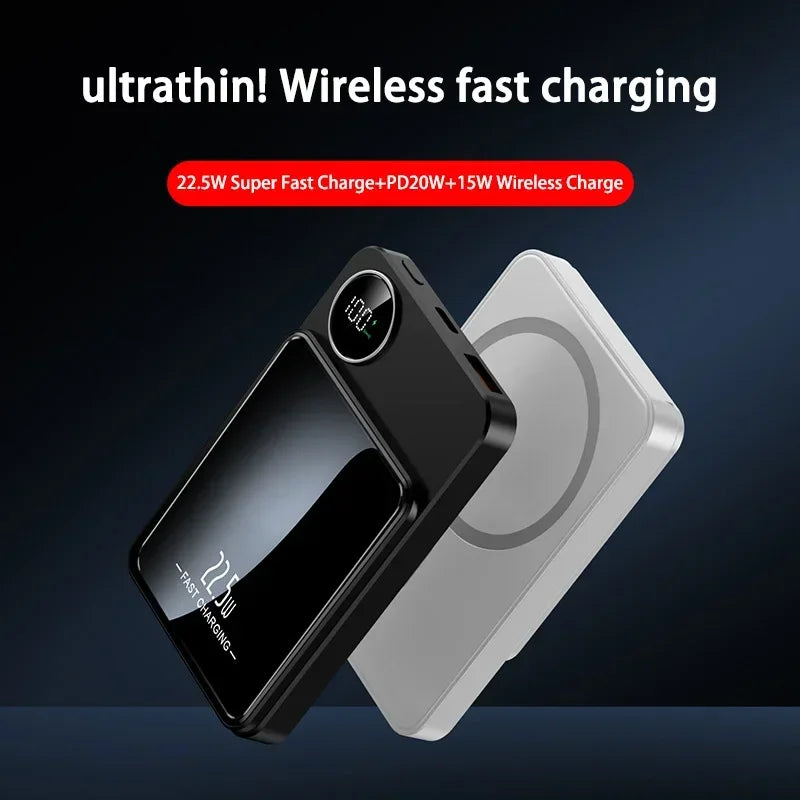 Magneettinen Langaton Virtalähde 50000mAh - Superpikalataus, Kannettava Powerbank iPhone & Huawei