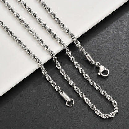 Rope Chain necklace, gold or silver, unisex design