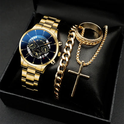 Stylish men's watch and jewelry set, just the watch or the whole package