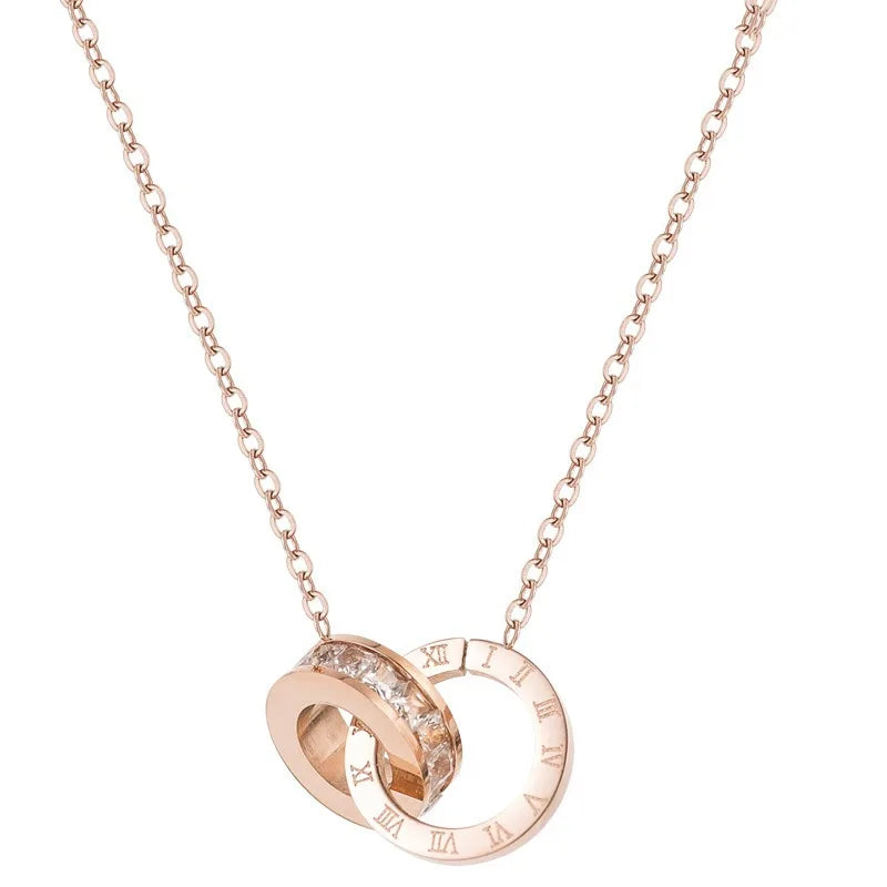 Rose Gold Roman Numeral Necklace