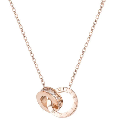 Rose Gold Roman Numeral Necklace