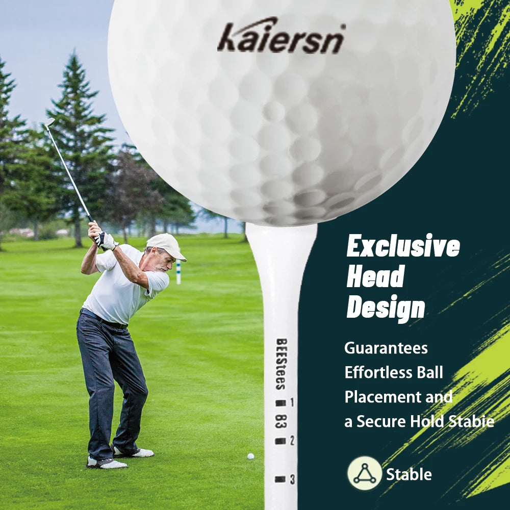 Wooden golf tees, 50 pcs, with elevation marks