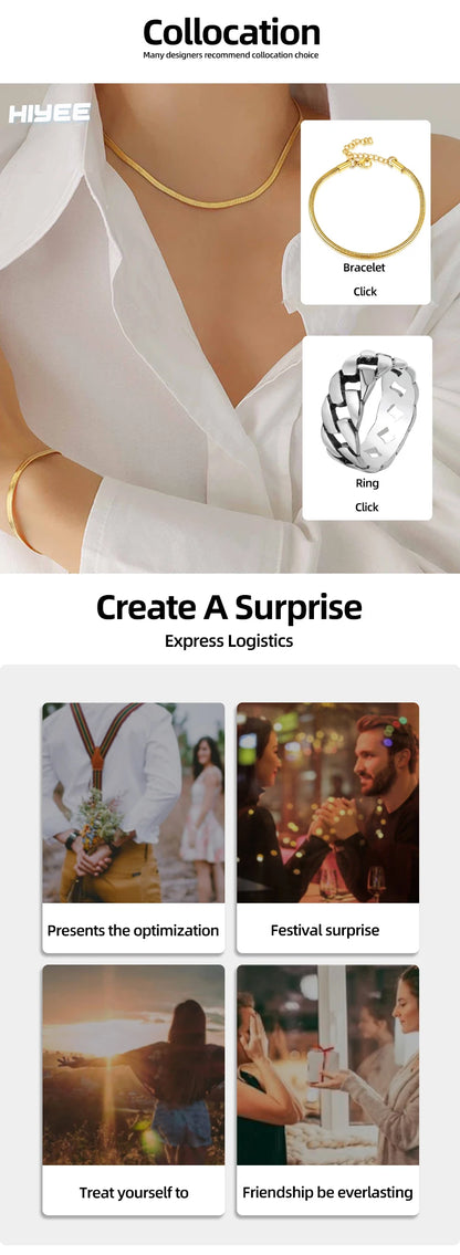 HIYEE Snake chain necklace, unisex design, available in different variations