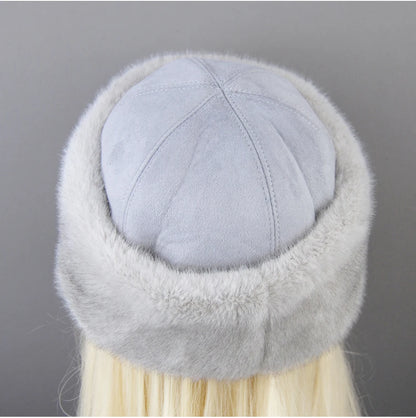 Women's luxury mink fur hat, available in different variations