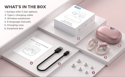 Bluetooth 5.3 Urheilukuulokkeet IP7 Vedenkestävä - ENC Kohinanvaimennus LED-näytöllä