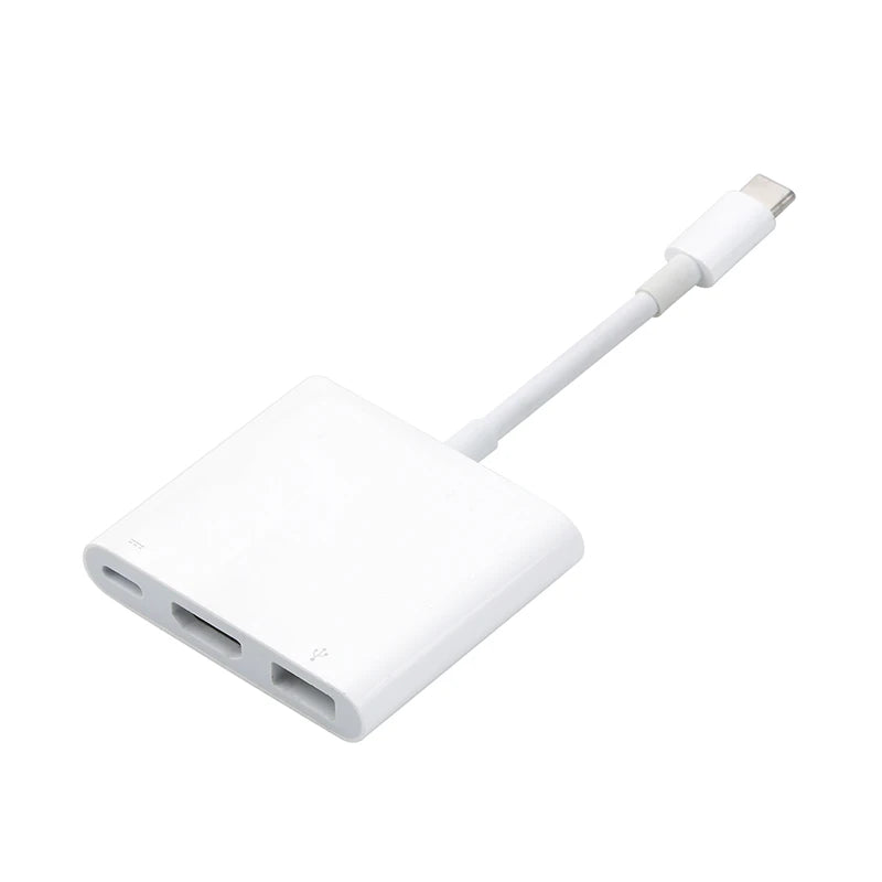 USB-C Hub HDMI 4K Adapteri - 3-in-1 Type-C Muunnin MacBook & Laptop