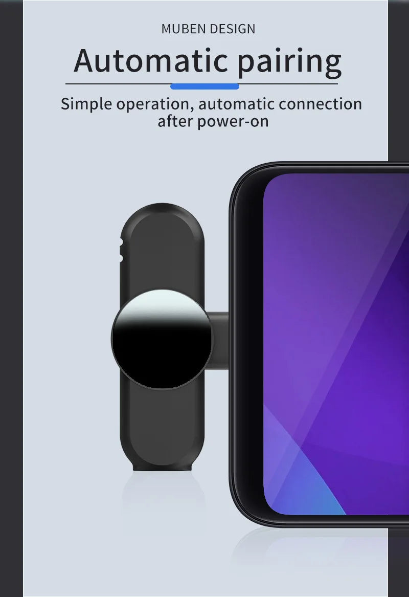 Langaton Lavalier-mikrofoni - Mini Älykäs Kohinanvaimennus iPhone & Android