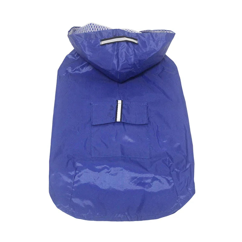 Dog raincoat, waterproof hoodie with reflective stripes, all sizes available