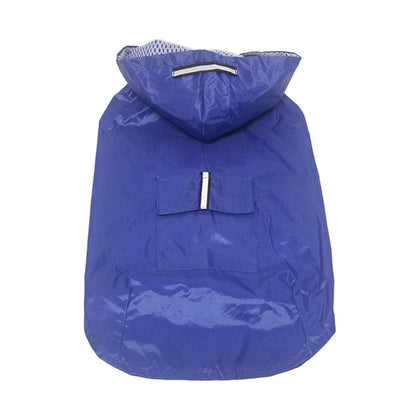 Dog raincoat, waterproof hoodie with reflective stripes, all sizes available
