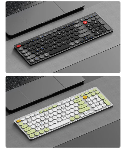 Hiljainen alumiininäppäimistö, kolme yhteystilaa, ergonominen, ohut