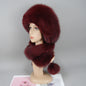 Women's genuine fox fur hat, different shades