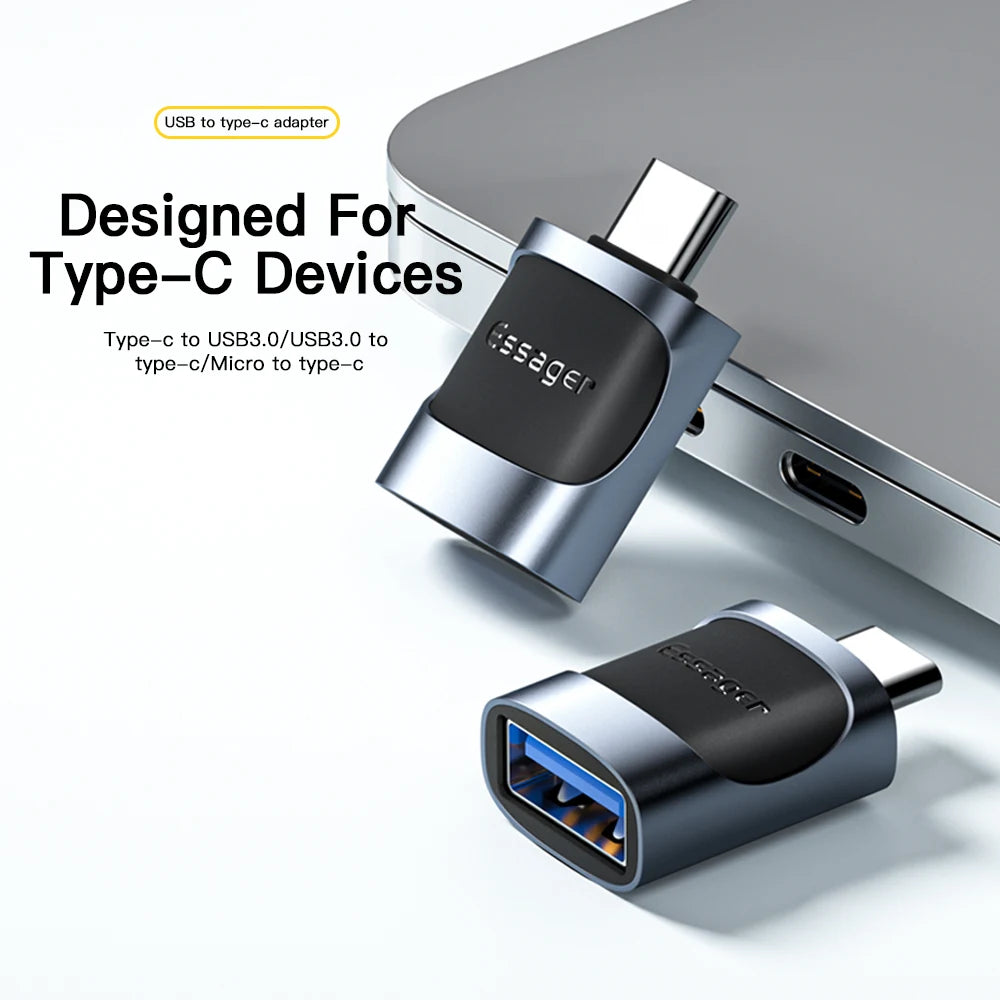 Essager USB 3.0 to Type-C OTG Adapteri - USB-A Muunnin MacBook & Laptop