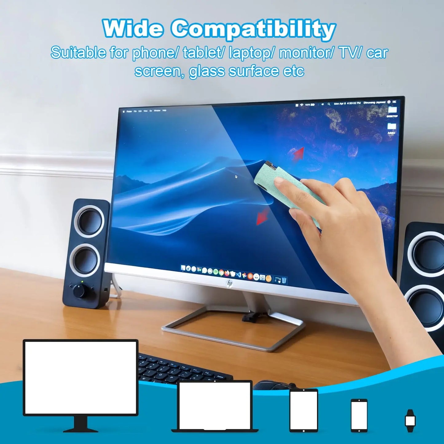 2-in-1 Näytönpuhdistusspray – Kannettava Puhdistussetti Mikrokuituliinalla