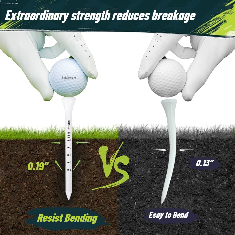 Wooden golf tees, 50 pcs, with elevation marks