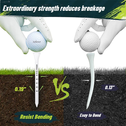 Wooden golf tees, 50 pcs, with elevation marks