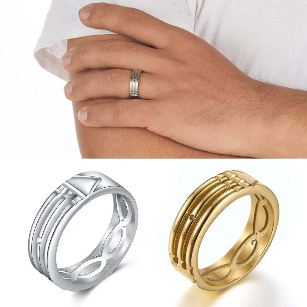Men's gold or silver fashion ring