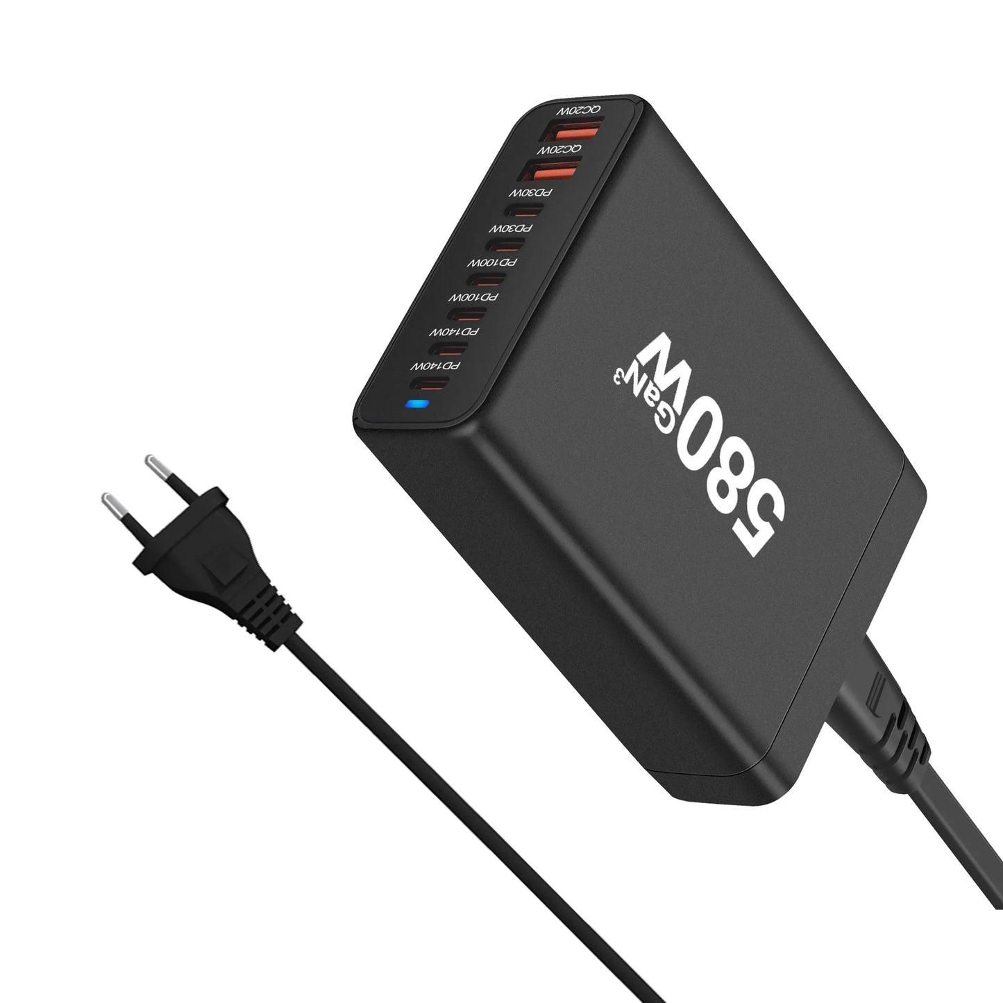 GAN charging station, powerful fast charger 580W