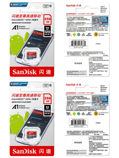 SanDisk MicroSD-muistikortti, 256GB/128GB/64GB/32GB, Class 10, UHS-1