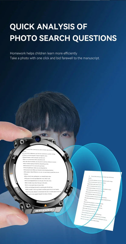 H10 4G LTE Smartwatch for Men, High-Tech, Dual Camera and Video Calls