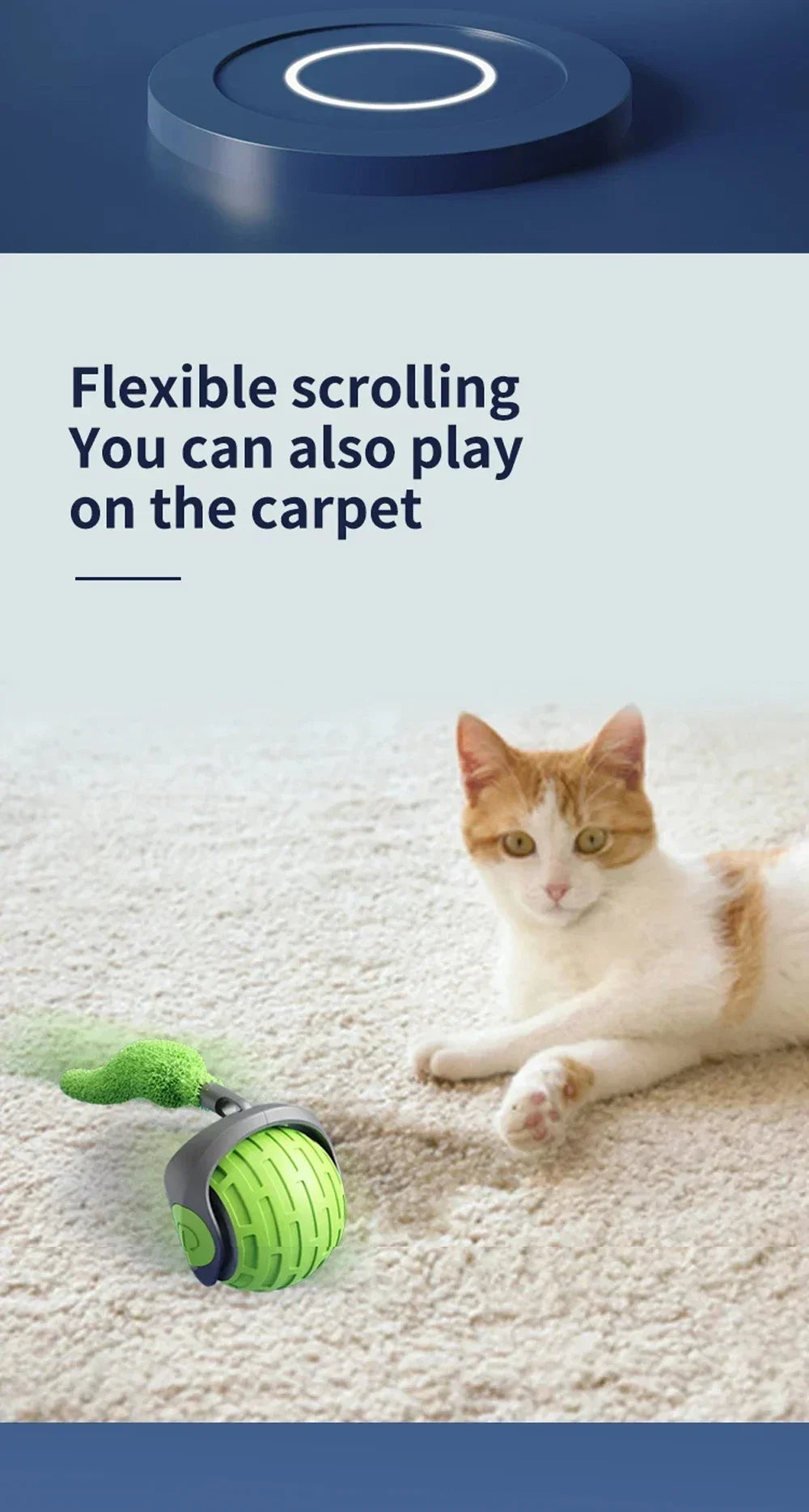 Automaattinen Rullautuva Interaktiivinen Kissan Lelupallo - Ladattava Sähköinen Lemmikkipallo Rottatoiminnolla