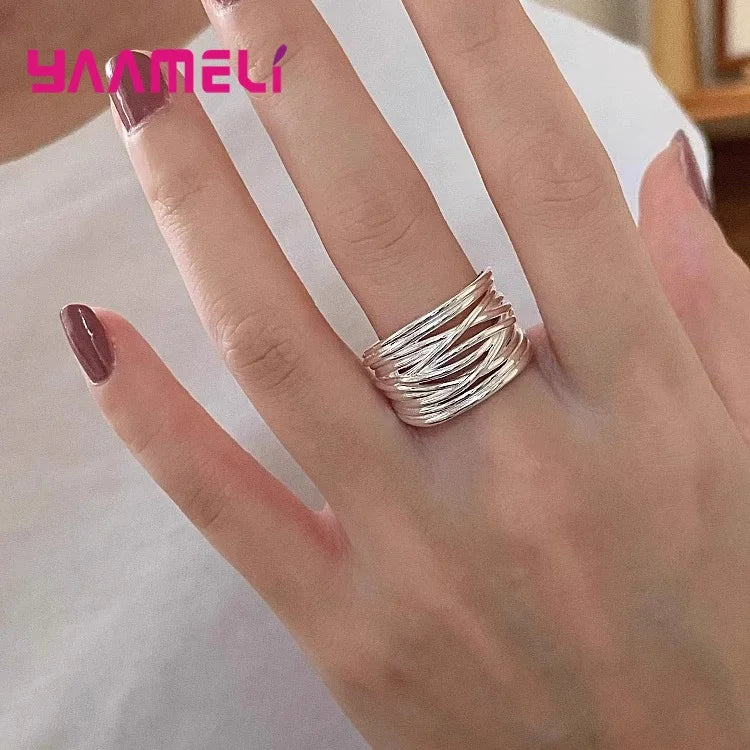 925 Hopea risti-sormus miehille ja naisille