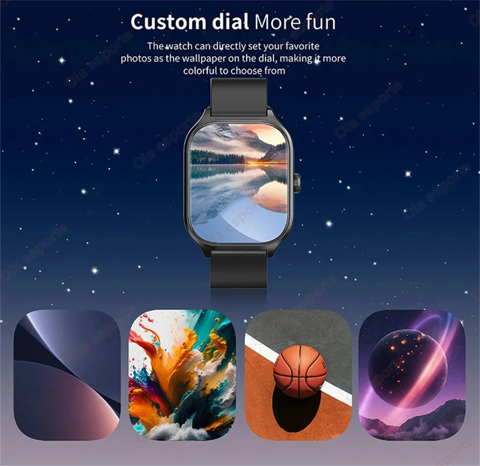 2025 Älykello 2.01" HD-näyttö – Puhelut, Viestit, Urheilutilat ja DIY-kellotaulut