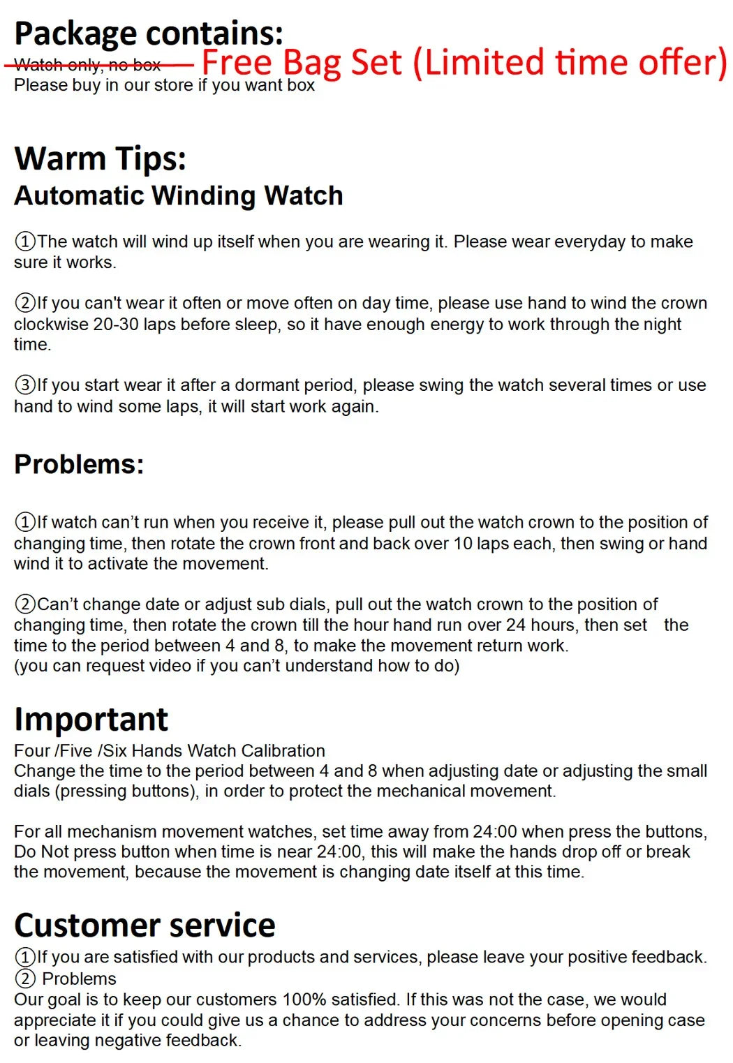 Men's automatic watch, mechanical movement, Swiss