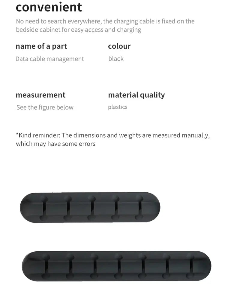 Kaapeliorganisaattori 5/7-reikäinen - Työpöydän Latauskaapelien Pidike, Hiiren ja Kuulokkeiden Kaapelikela